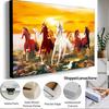 Sunset Galloping Horse Canvas Art: Framed Landscape Animal Print for Indoor Decor