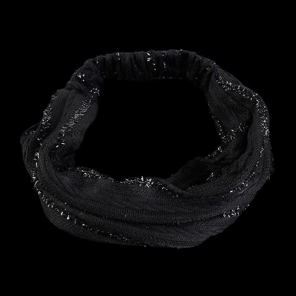 Cloth Shiny Stripe Elastic Hair Band Mesh Hairbands Wide Hair Band Women Headband Korean Headwear