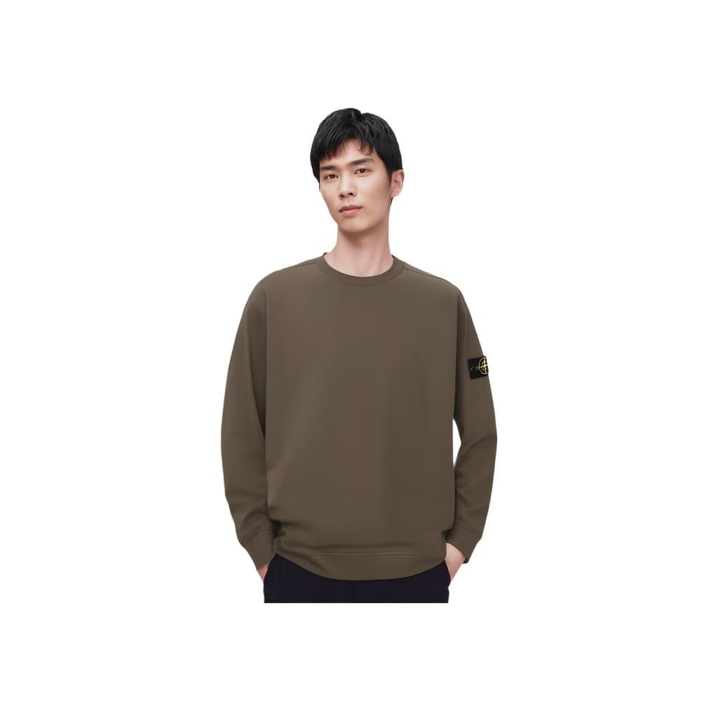 Stone Island Crew Neck Long Sleeve Solid Color Sweatshirt Men sweatshirt Military-Green K1S156100043S0A50-V0054