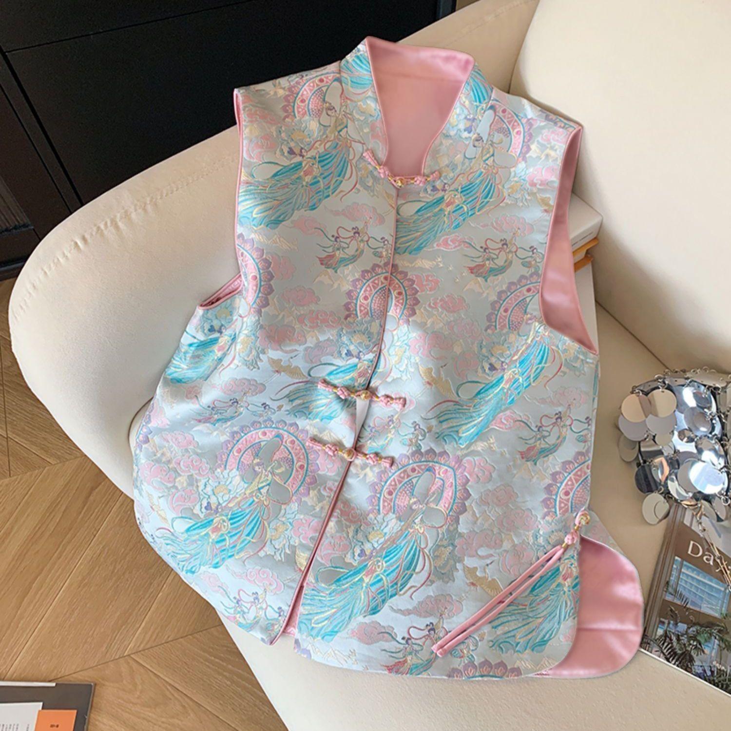 

Жилет с воротником-стойкой, прикрывающий мясо, женский, новый 2025, высококлассный темперамент, рубашка, годовой жаккард 3XL (recommended 138-75 kg)