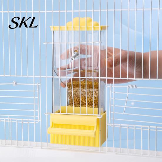 Dust-proof Bird Feeder Automatic Parrot Food Dispenser, No Mess Cage with Perch, Easy Clean Anti-Splash Pull-Out Drawer for Parakeets Budgies