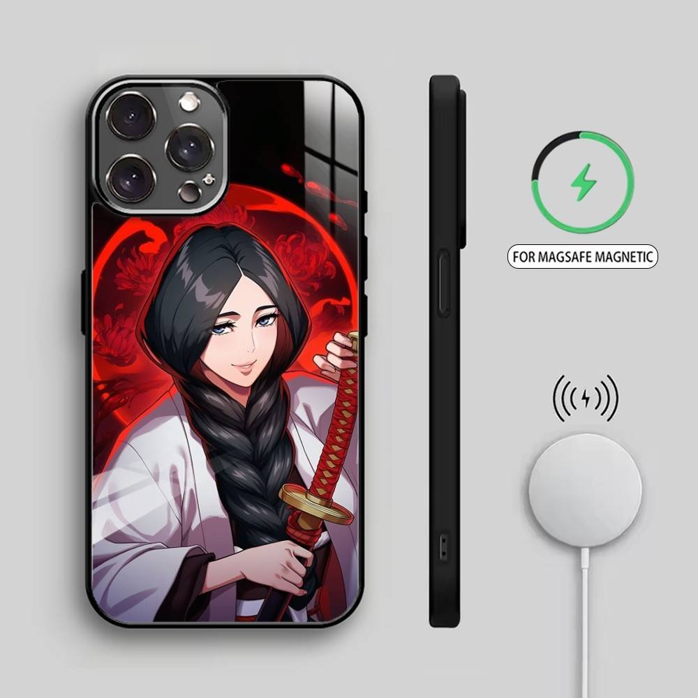 R-Retsu Unohana B-Bleachs Phone Case For iPhone17,16,15,14,13,12,11 Plus,Pro Max Magnetic For Magsafe Wireless Charging iPhone17Pro
