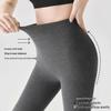 JIAZINI Women's Gray Micro-Compression Slimming Leggings - Fleece-Lined, Non-Slip, Ideal for Spring and Autumn/Winter.
