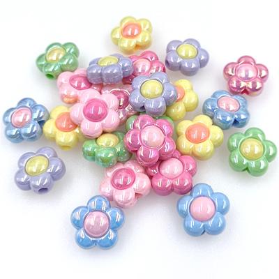 Hanmade 16mm Dwukolorowe koraliki Biżuteria Akcesoria Moda 10 sztuk Koralikowy materiał Oślepiający UV Powlekany DIY Bransoletka Naszyjnik Akrylowy Kwiat