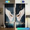 2pcs Angel Wings Printed Curtain For Home Decor Rod Pocket Window Treatment For Bedroom Office Kitchen Living Room Study Cortina