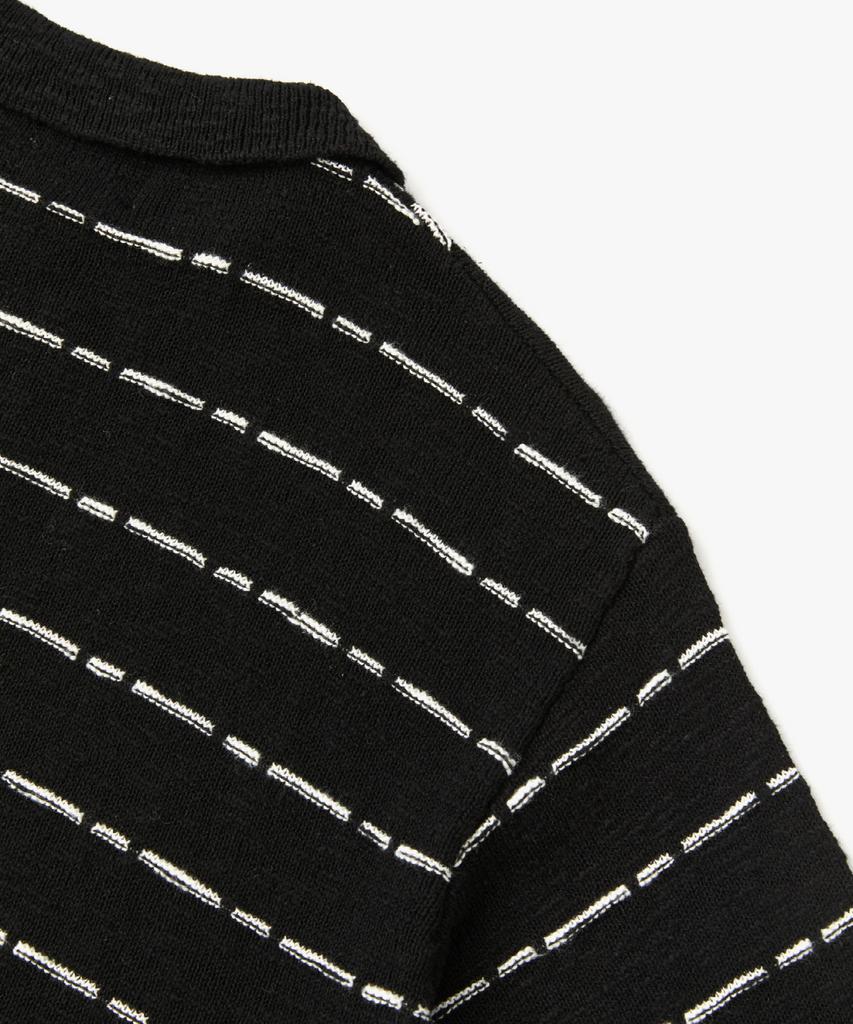 COFWI Miller Striped Knit Zip-Up Black