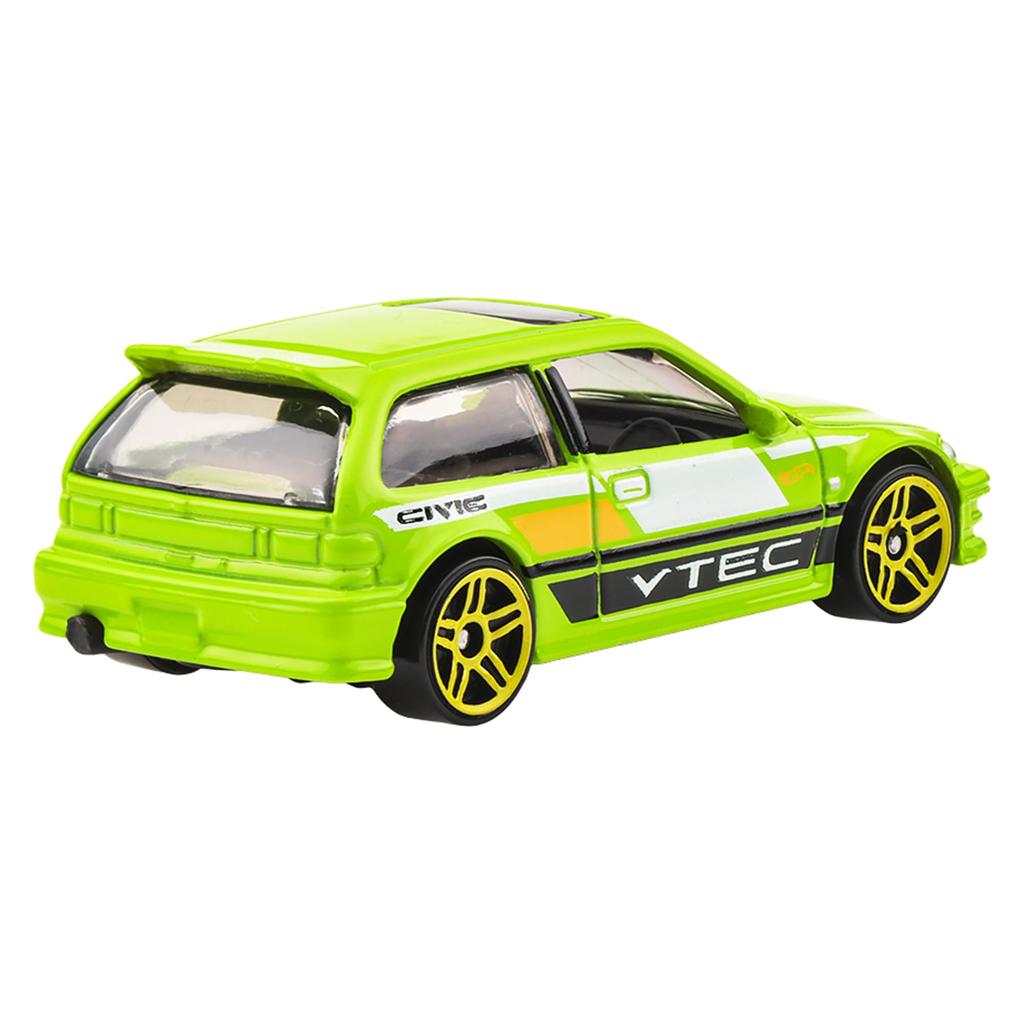 Hot Wheels Basic Car JFN66 90 Honda Civic EF Mini Vehicle Toy Green Ages 3 and Up