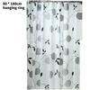Shower Waterproof Bathroom Curtain Black Peony Kitchen Balcony Partition Bedroom