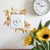 Luxurious Golden Floral Leaf Switch Stickers for Home Wall Decoration