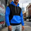 Felpa con cappuccio colorblock da uomo con tasche per un comfort casual e sportivo