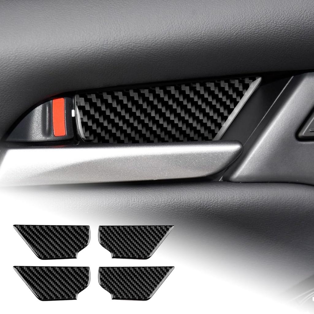 AIRSPEED Carbon Fiber for Mazda 3 Axela -2025 Center Console Multimedia Knob Button Cover Interior Trim Accessory, Black