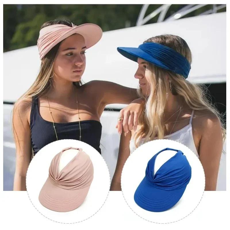 Summer Flexible Travel Caps Beach  Sunscreen Hat Double-sided Adult Hat for Women Anti-UV Wide Brim Visor Hat Baseball Cap