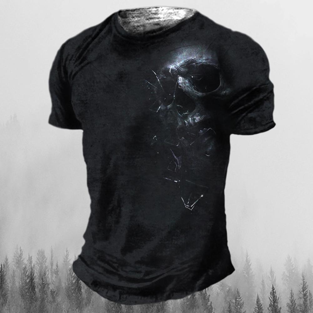 Men's T-shirts Summer 3d Vintage Horror Skull Top Hip Hop Rock Streetwear Comfortable O-neck Short Sleeve Tee Oversized Tops