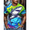 Fashion Men's Crew Neck Short Sleeve T-Shirt 3D Color Printing Summer Crew Neck T-Shirt