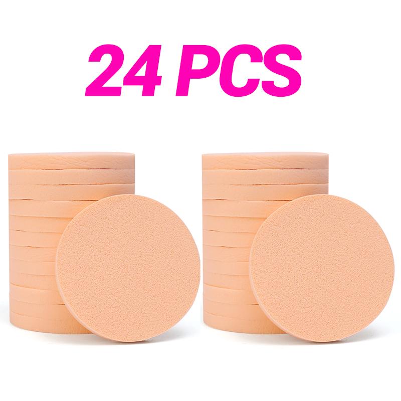 12-120 Stück Runde Schwamm Puderquaste Nass Trocken Doppelte Anwendung Hautfarbe BB Cream Foundation Kosmetik Quaste Gesicht Schönheit Make-up Werkzeuge