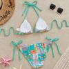 European and American ins style sexy split swimsuit bikini bikini triangle cup lace-up swimsuit 1011 new