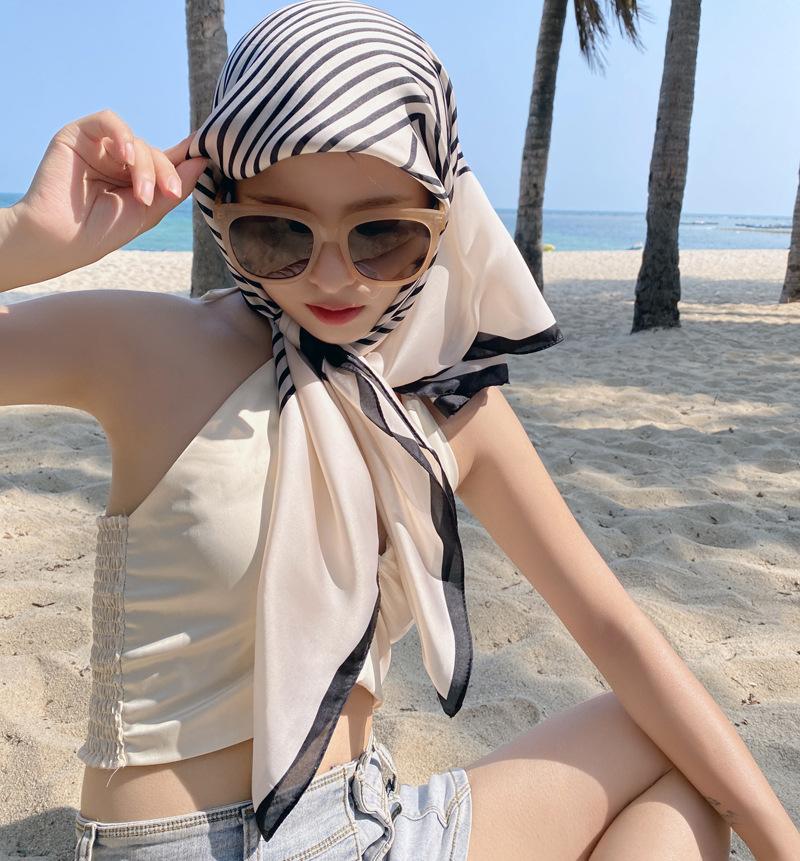 90 Square Scarves, Silk Scarves, Women's New Spring and Summer High-end Sense Versatile, Thin Scarves, Shawls Outside