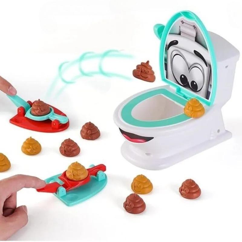 Funny Poop Toilet Game Shooting Toy Prank Catapult Interactive Tabletop Game Party Birthday Gift