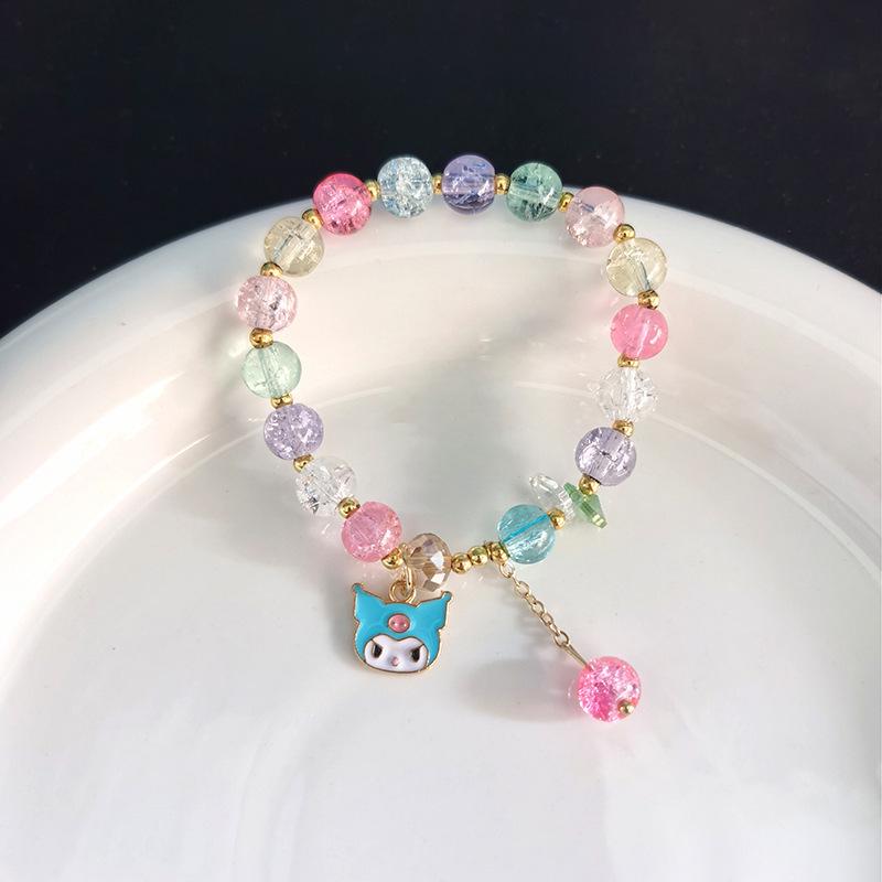 Kuromi Colorful Popcorn Crystal Beaded Bracelet - Christmas Hot Sale for Students & Besties