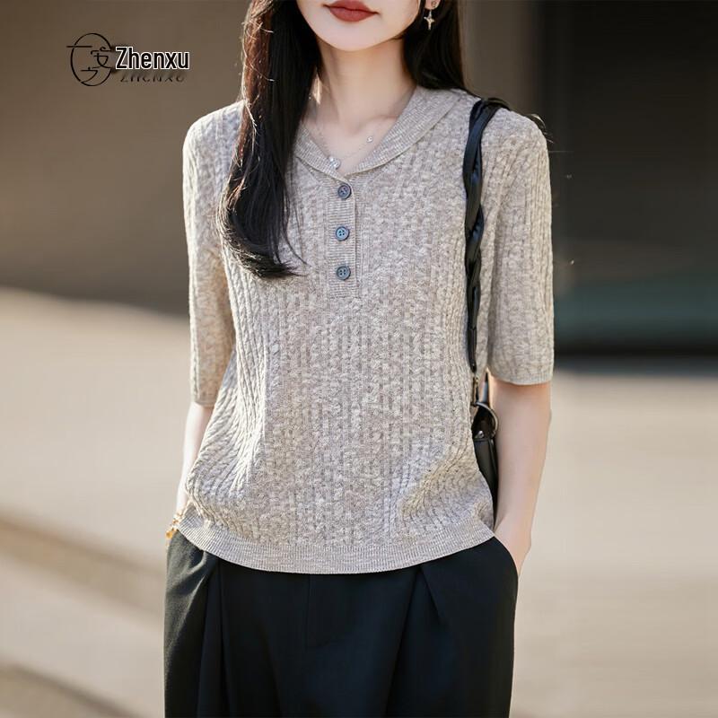 

Women s Lyocell Blend Knit Polo T-Shirt L