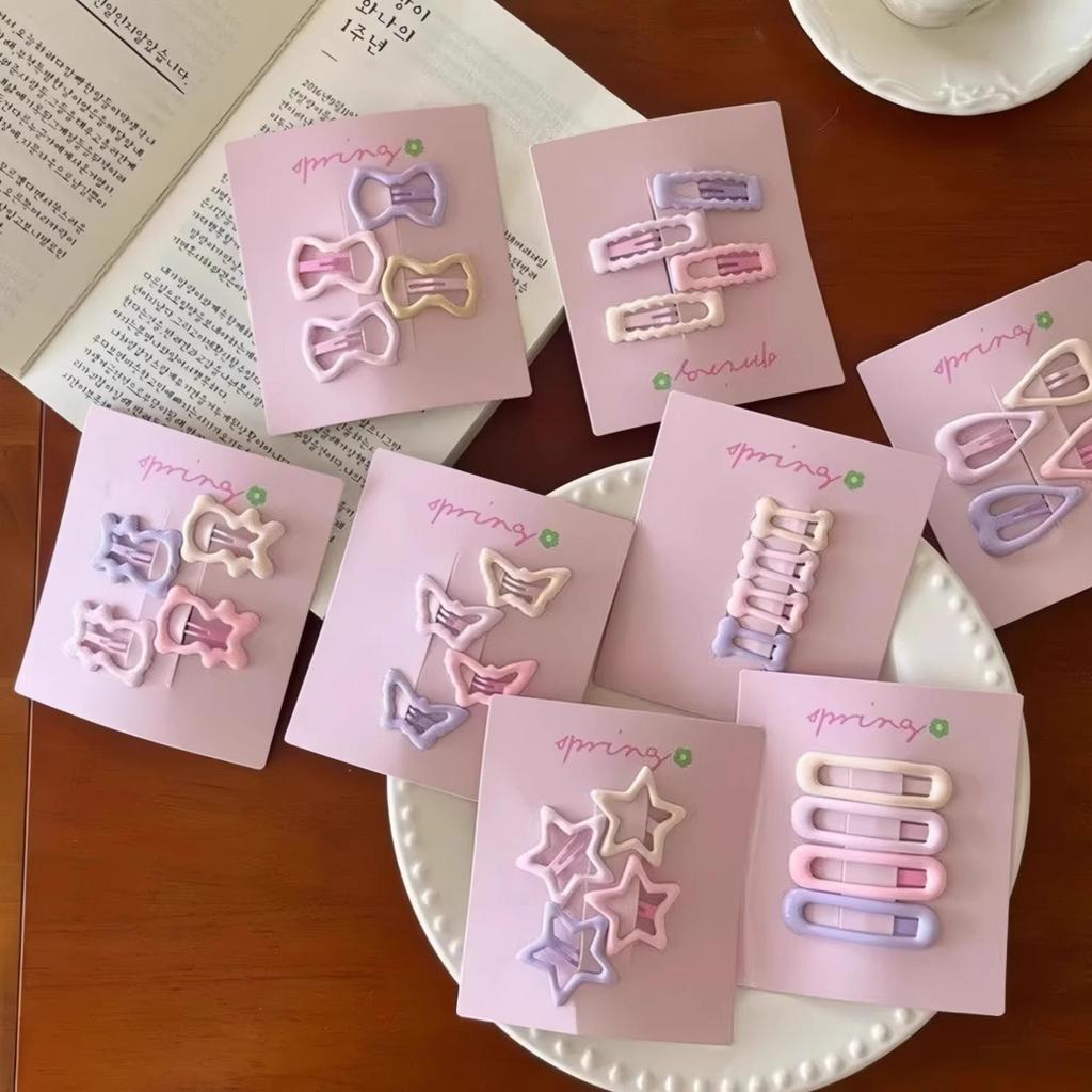 Colorful Star Heart Hair Clips for Kids - Small Size BB Hairpins for Bangs and Headwear