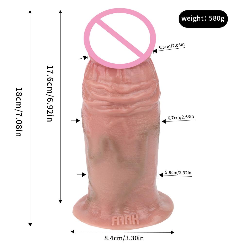 FAAK Nude Foreskin Penis For Beginners Silicone Realistic Dildo With Suction Cup Anal Plug Adult Sex Toys For Women Men