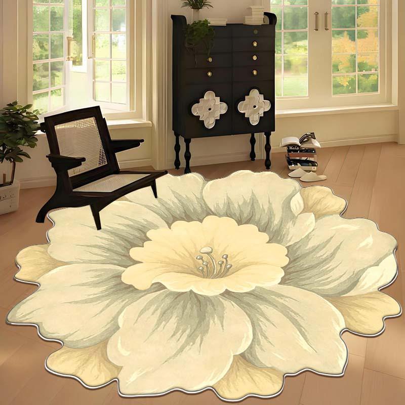 Creative Cartoon Flower Round Rug for Living Room or Bedroom