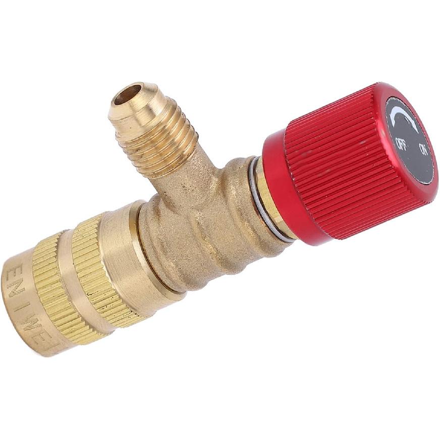 Refrigerant Charging Valve Brass Liquid Safety Valve for R22 R410 R134A R404 1/4in Male 5/16in Female Air Conditioner Manifold