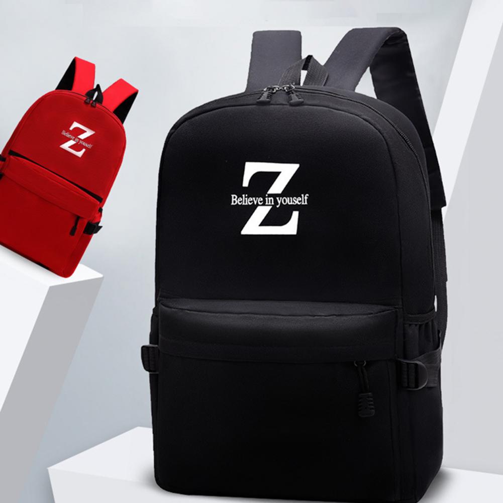 Kids Schoolbag Wide Padded Shoulder Straps Waterproof Scratch-resistant Large Capacity Letter Print Solid Color Backpack
