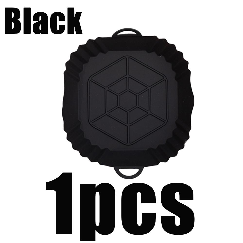 1pc Silicone Air Fryer Liners Tray Square Reusable With Handle Oven Mold Baking Accessories For Kitchen Cook Chicken Pizza Bread