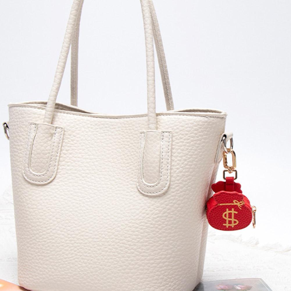 Cute Panda Coin Purse, Cute Red Money Bag Charm Purse with Keychain for Women, Mini Pouch Wallet for Coins, Bag Accessory Purse