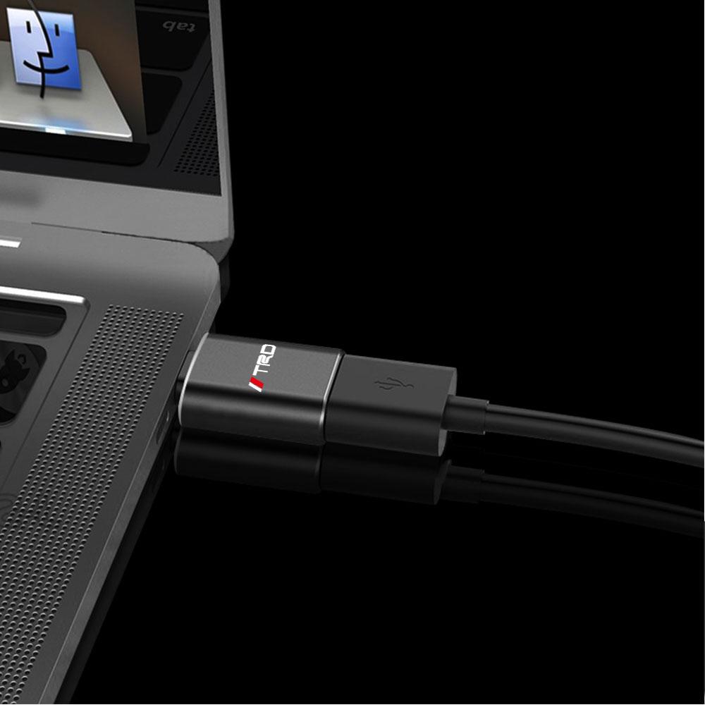 OZMR2 1Pcs USB To Type-C OTG Adapter USB Female Converter Phone Charger For Toyota Fortuner Chr Prius Hiace Verso Yaris Trd Corolla