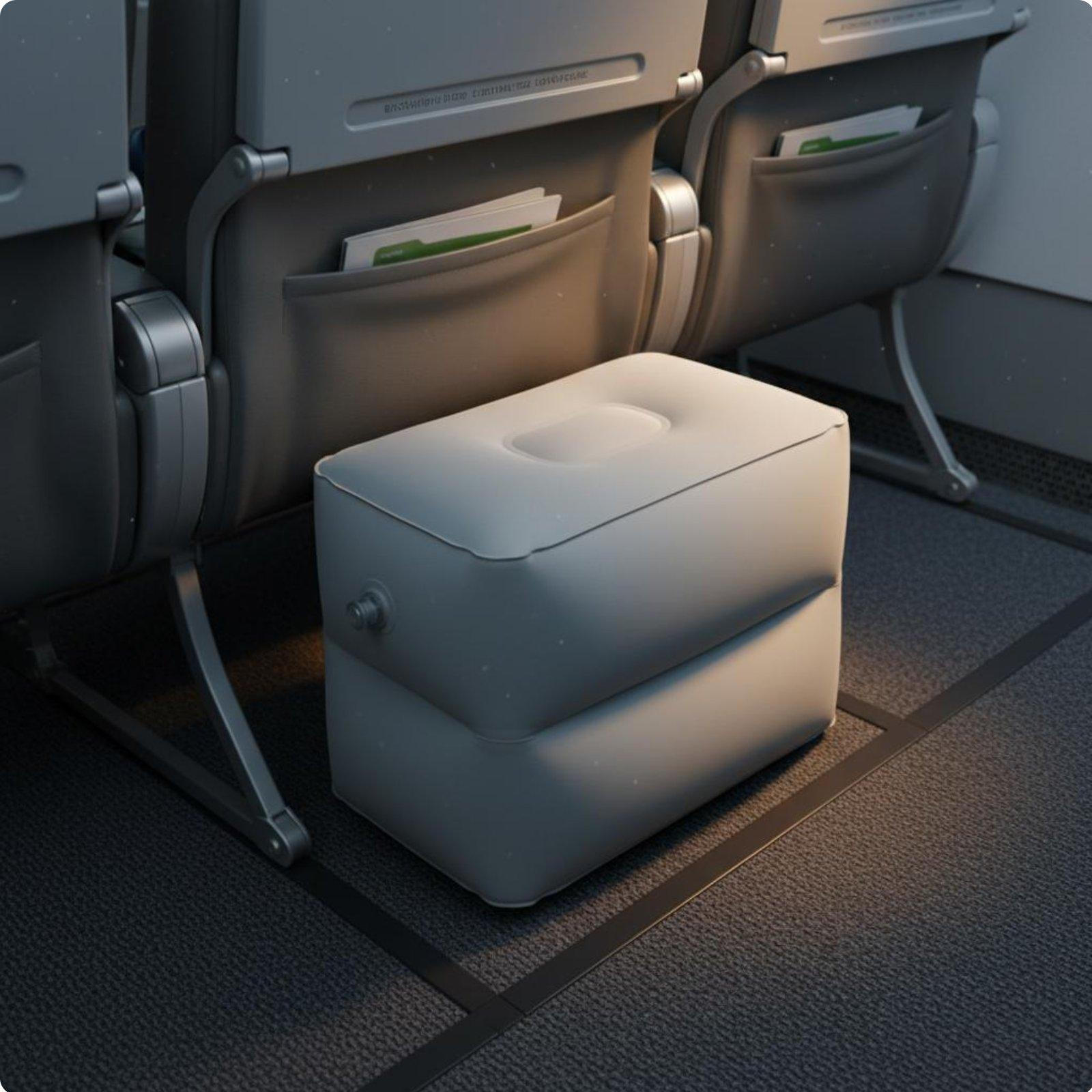 Nadmuchiwana Poduszka Podnóżek Lekka Regulowana Wysokość Podpórka pod Nogi Ergonomiczna Przenośna Podróżna Light Gray Regular 2-layer Fix gray