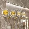 1/4Pcs Self-Adhesive Wall Hooks Acrylic Bathroom Hooks For Hanging Waterproof Luxury Adhesive Hook Towel Holder Home Accessories