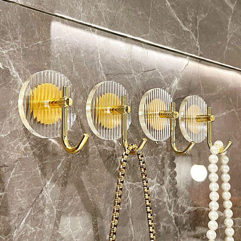 1/4Pcs Self-Adhesive Wall Hooks Acrylic Bathroom Hooks For Hanging Waterproof Luxury Adhesive Hook Towel Holder Home Accessories