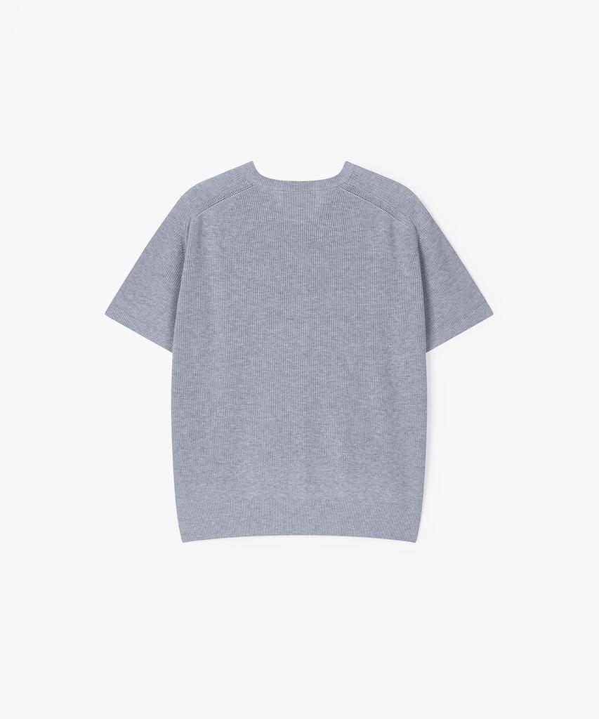 Peullojeulum Saddle Shoulder Cotton Knit Gray
