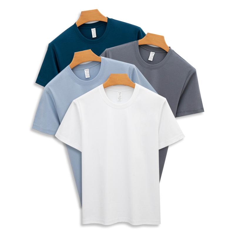 80s Double-sided Mercerized Cotton T-shirt Lightweight Tech Summer White Half-sleeve Premium Youth Pure Cotton Short-sleeve T-shirt for Men
