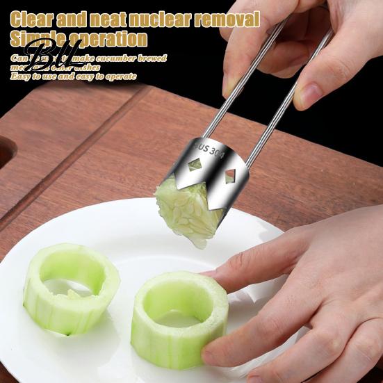 Multi Size Fruit Corer 2 Pcs Red Bell Pepper Seeds Vegetable Core Tomato Remover for Jalapeno Pineapple Pear Multifunctional Kitchen Gadget