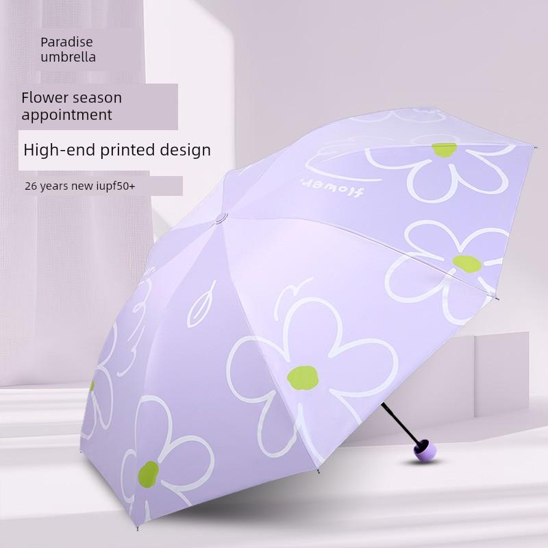 Paradise Umbrella 2026 New Print 70% Off Sun Protection Uv Protection Portable Sunshade Umbrella for Women Dual-Use for Sun and Rain