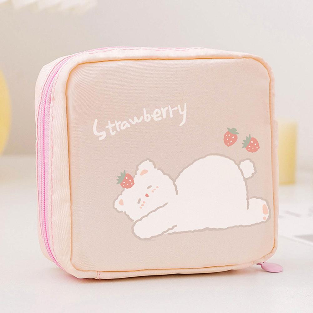 Women Tampon Storage Bag Waterproof Mini Sanitary Napkin Toiletry Bag Travel Cosmetic Bag Makeup Pouch Data Cable Women'S Bag