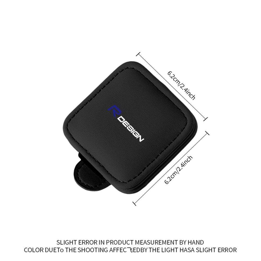 Wiszący Uchwyt na Okulary do Samochodu ze Skóry PU Silny Magnes Klips do Okularów Przeciwsłonecznych Dla Volvo RDESIGN XC60 XC90 S60 S80 S60L V40 V60 AWD V90 Akcesoria