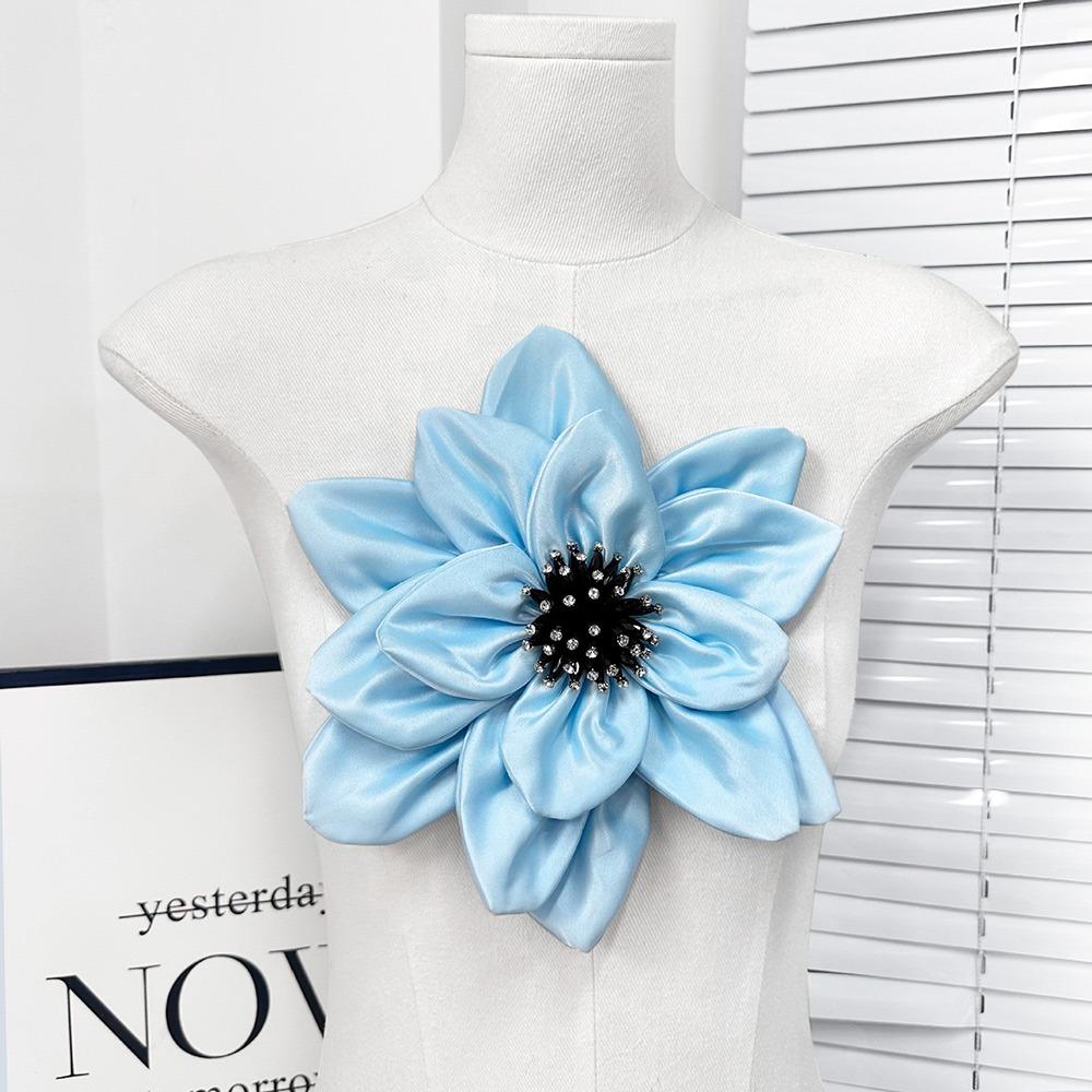 

Handmade Corsage Patch 25cm Collar Flower Large Stereo Applique Flower синий
