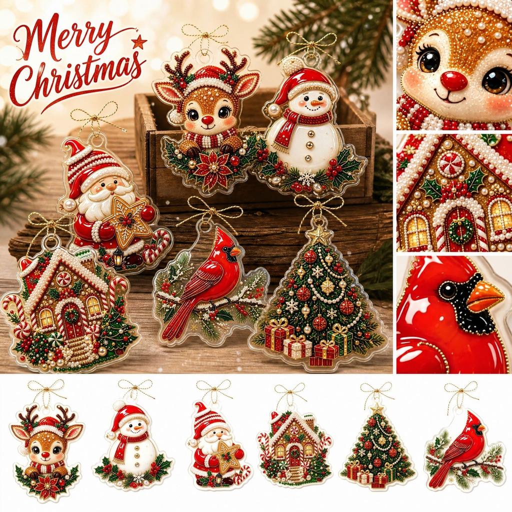 Acrylic Christmas Hanging Ornament Decoration for Holiday Tree and Home Display