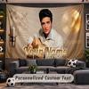 Wall Hanging Tapestry Custom NameElvis Presley Pattern Personalized Printed Fabric Wall Decor