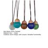 5Pcs Acorn Pendant Sea Glass Handmade Ornament with Natural Acorn Caps Small Nature Hanging
