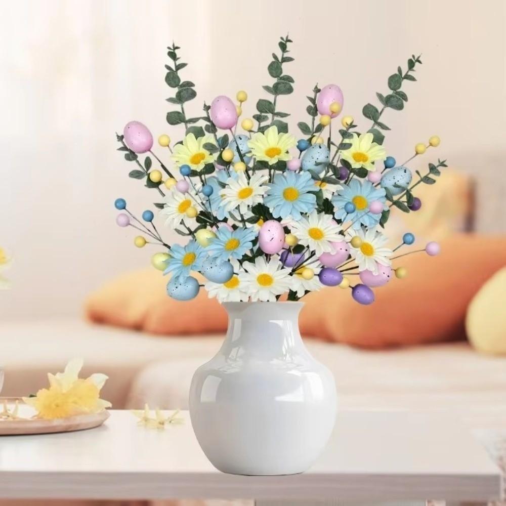 Realistic Easter Flower Bouquet Decorative DIY Artificial Berries Floral Colorful Berry Easter Egg Branch Office Desktop