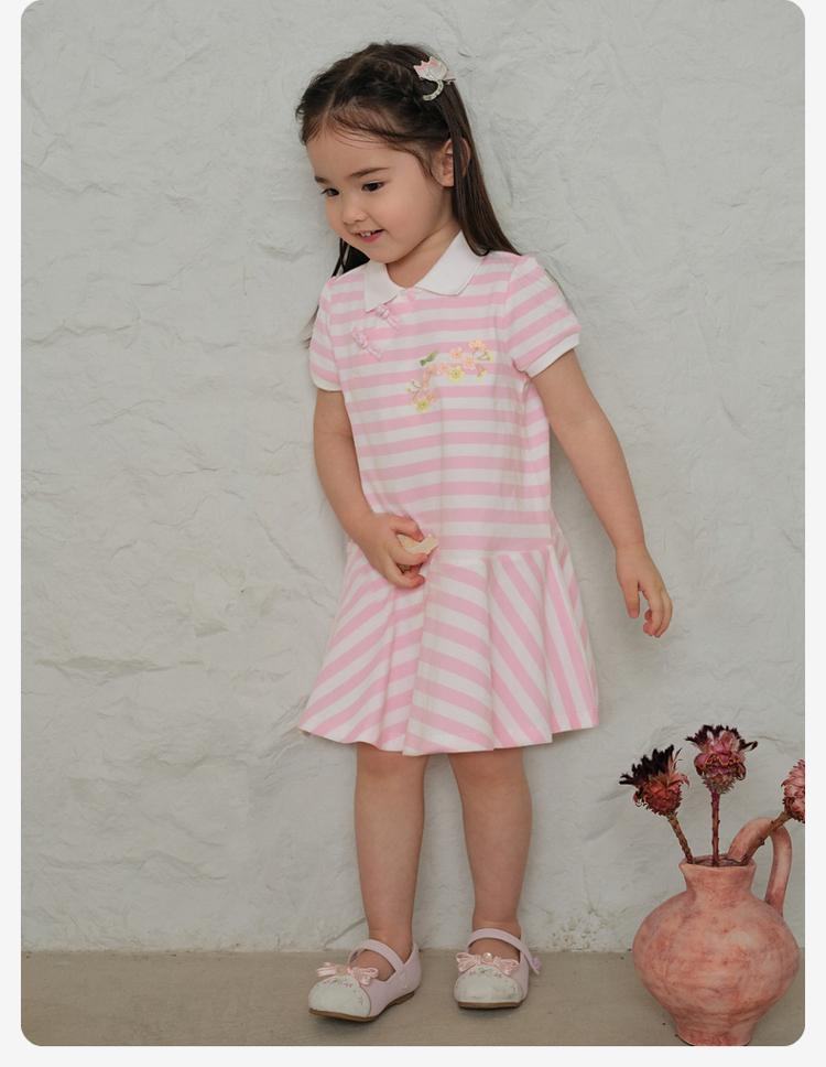 David Bella Children's Dress Summer Dress Girls' National Style Polo Dress Baby Girls' New Chinese Style Dress