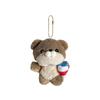 Whimsical Otter Plush Keychain Featuring Fish Design Sweet Ice Cream Animal Pendant