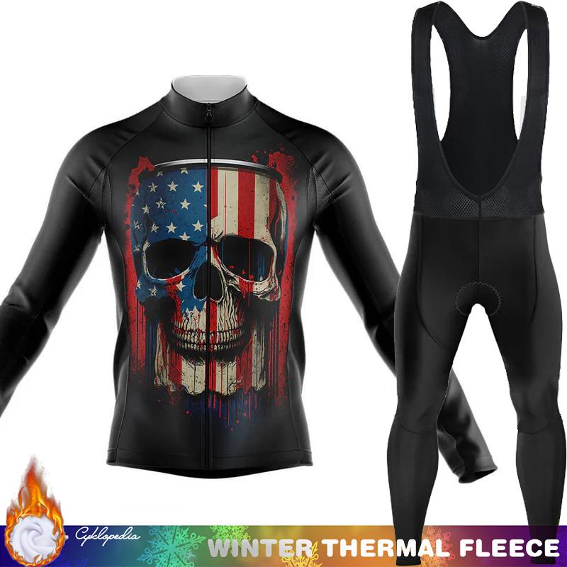 Men's Cycling Jersey Winter Thermal Fleece Biking Clothes Triathlon Road Bikes Man Outfit Long Sleeve Shirt Bicycle Clothing Set