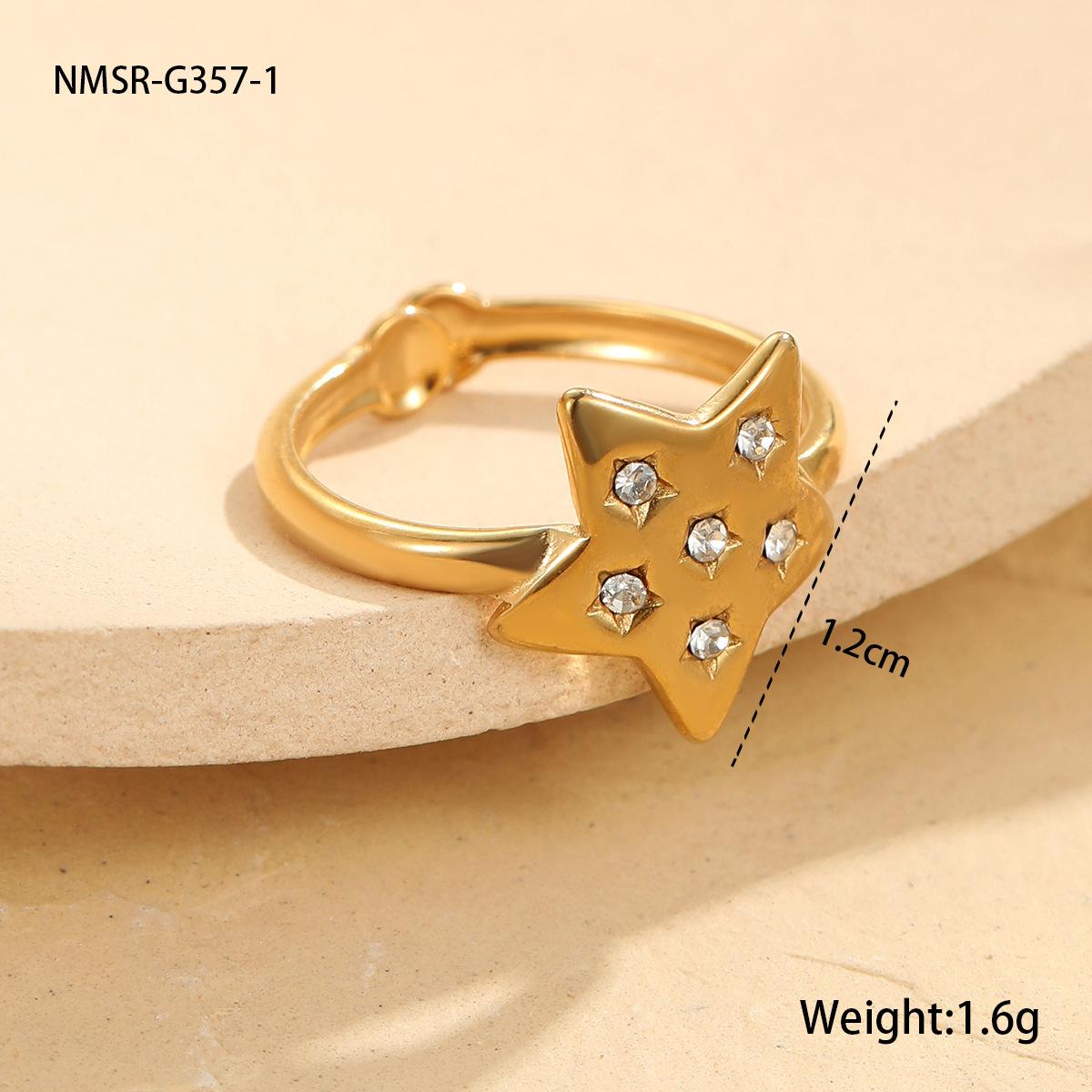 GEMCHIC Women s Stainless Steel Texture Adjustable Ring Set with 18K Gold Plating - Geometric Fashion Jewelry